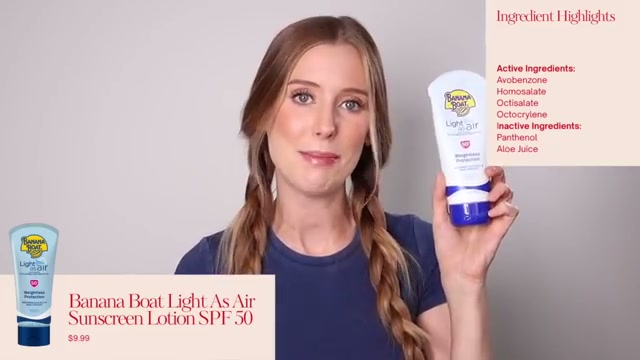 @abbeyyung reviewing Banana Boat Light as Air SPF 50 Sunscreen at 19:16 in a YouTube Shorts video