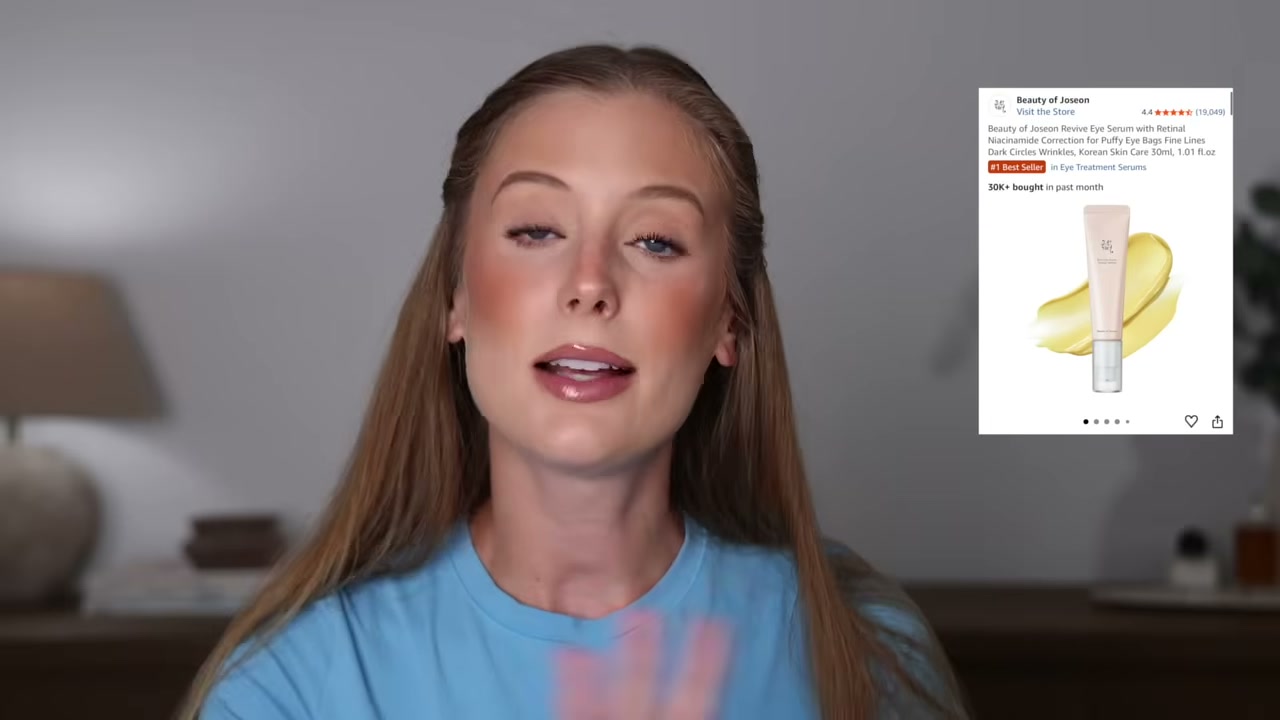 @abbeyyung reviewing Beauty of Joseon Revive Eye Cream at 07:16 in a YouTube Shorts video