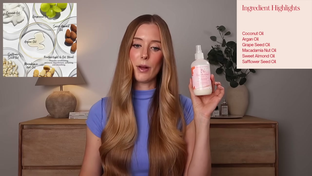 @abbeyyung reviewing Bumble and Bumble Hairdresser's Invisible Oil Primer at 14:42 in a YouTube Shorts video