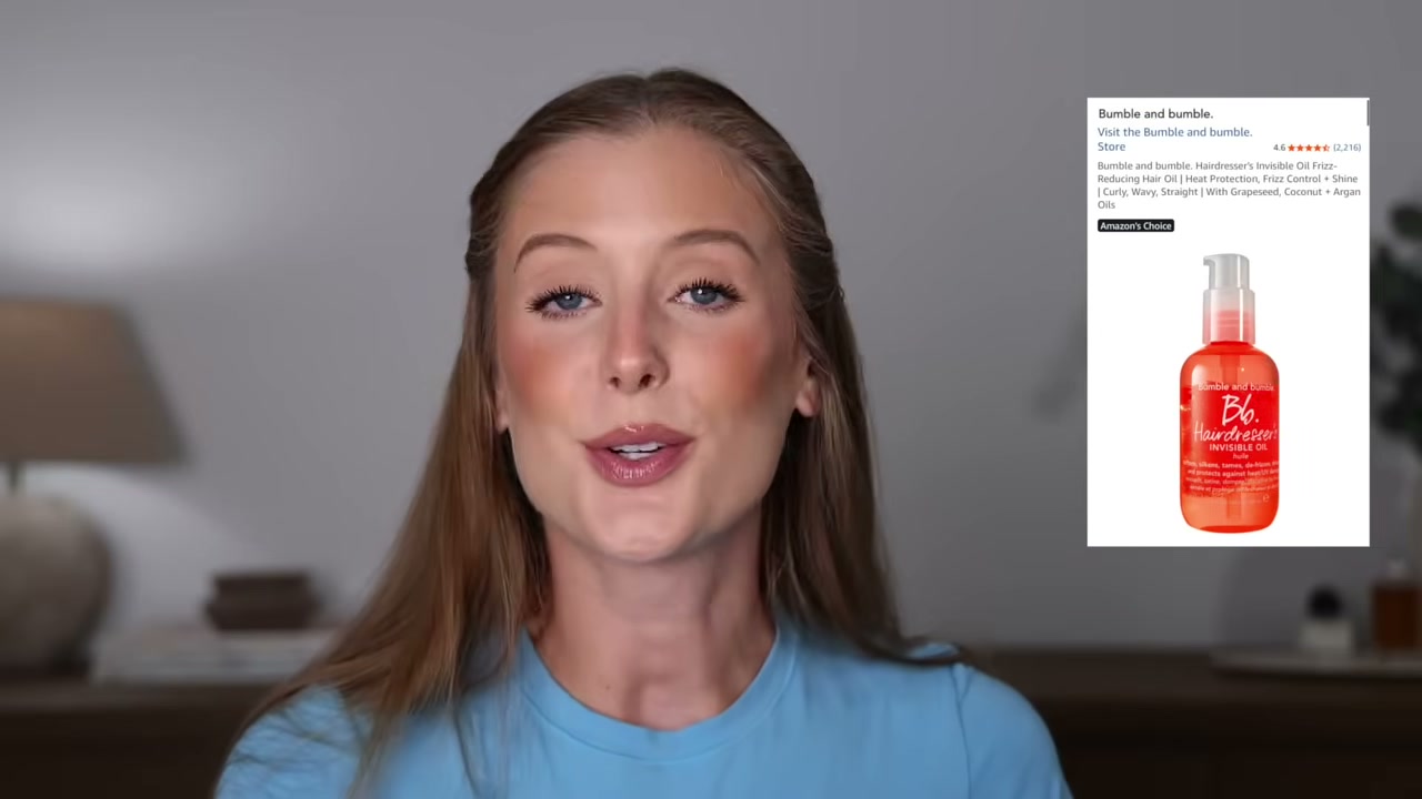 @abbeyyung reviewing Bumble and bumble Hairdresser's Invisible Oil at 29:36 in a YouTube Shorts video