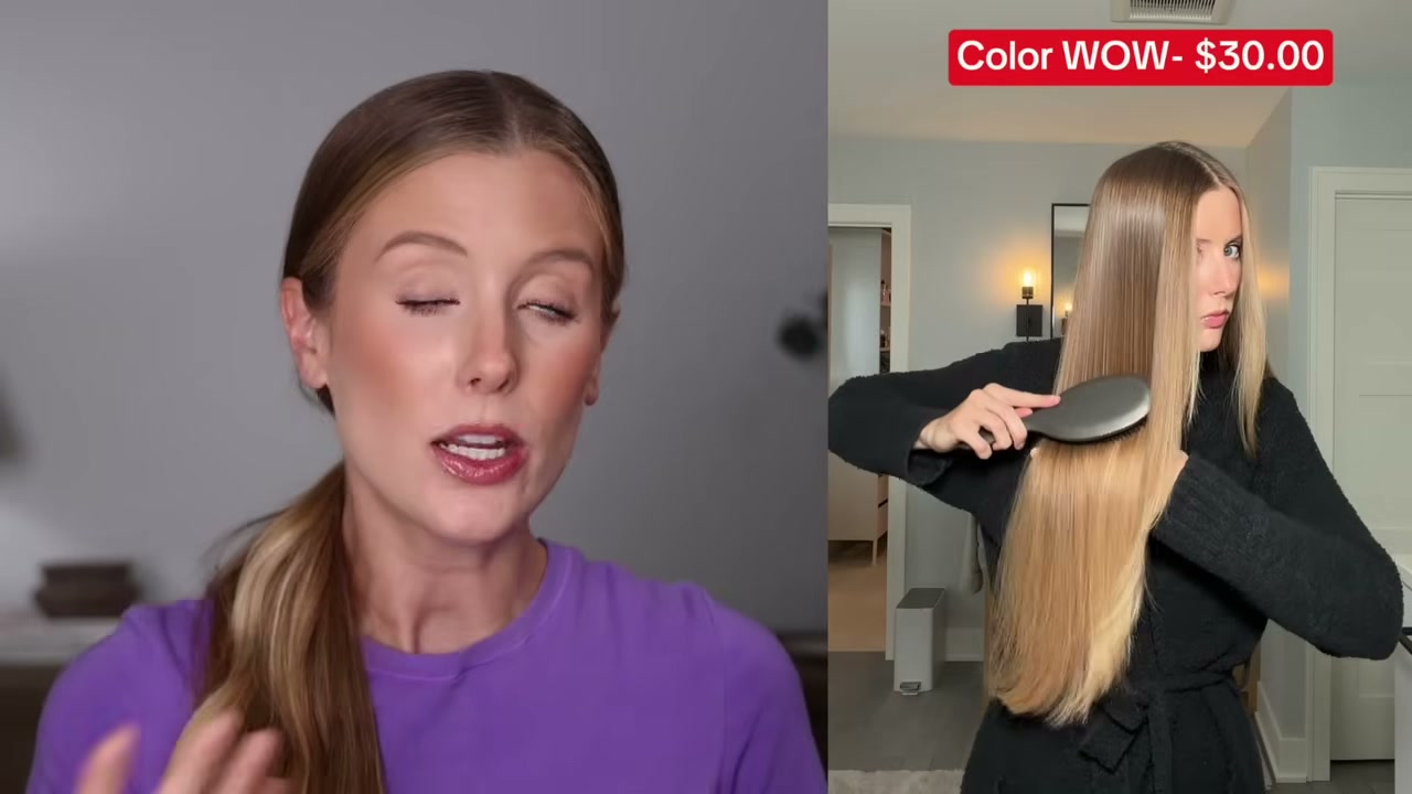 @abbeyyung reviewing Color Wow Dream Coat Supernatural Spray at 06:32 in a YouTube Shorts video