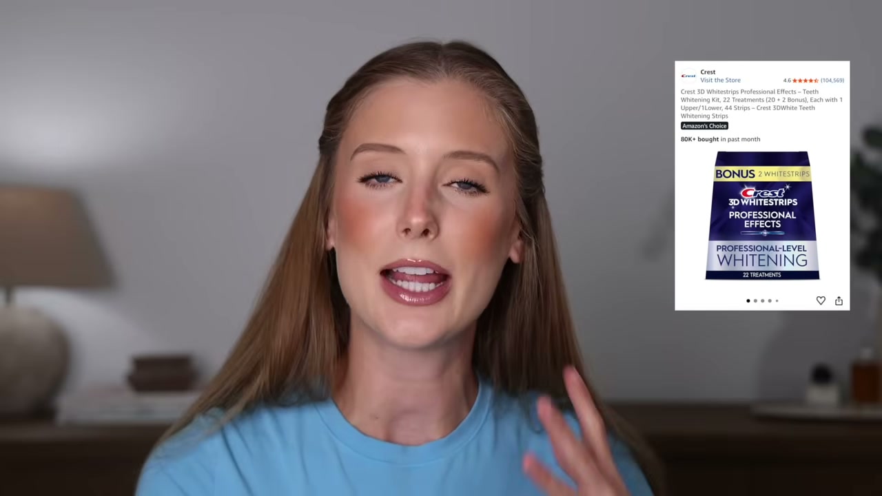 @abbeyyung reviewing Crest 3D White Strips at 18:12 in a YouTube Shorts video