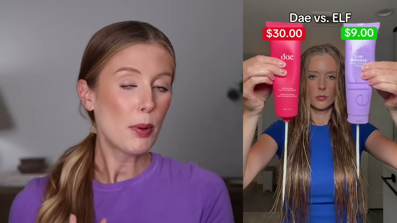 @abbeyyung reviewing dae Cactus Fruit 3-in-1 Styling Cream at 12:59 in a YouTube Shorts video