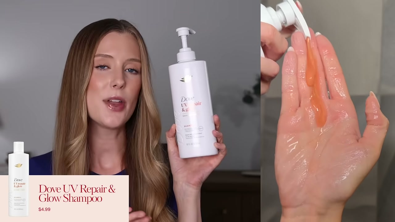 @abbeyyung reviewing Dove UV Repair & Glow Conditioner at 18:03 in a YouTube Shorts video