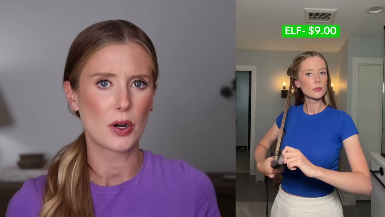 @abbeyyung reviewing e.l.f. Cosmetics 3-in-Wonder Magic Styling Cream at 13:17 in a YouTube Shorts video