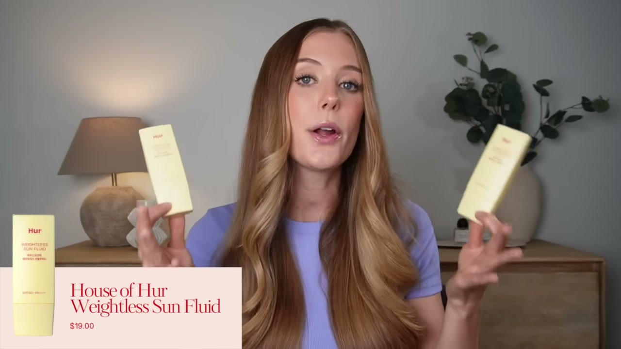 @abbeyyung reviewing House of HUR Weightless Sun Fluid at 04:56 in a YouTube Shorts video