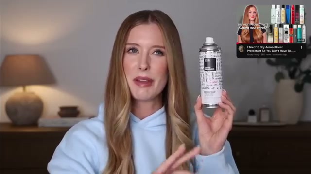 @abbeyyung reviewing IGK Good Behavior Spirulina Protein Smoothing Spray at 22:30 in a YouTube Shorts video