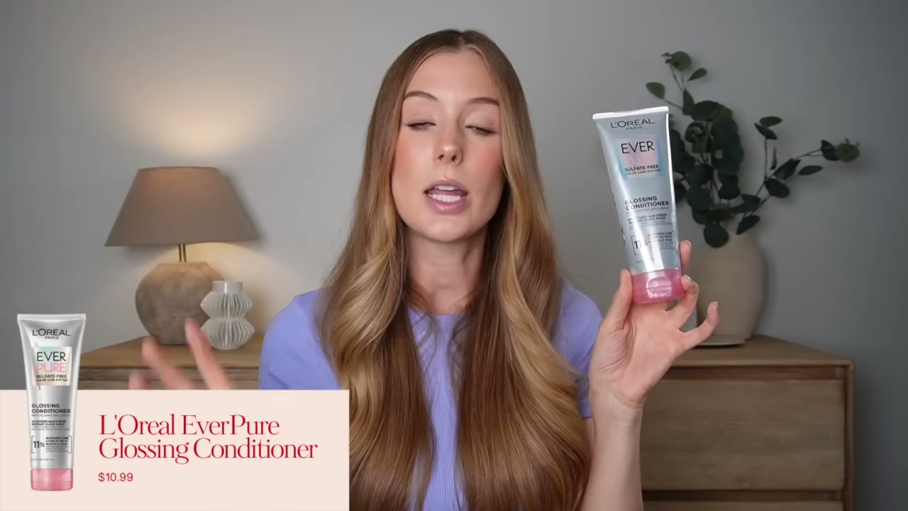 @abbeyyung reviewing L'Oreal Paris Everpure Glossing Conditioner at 18:02 in a YouTube Shorts video