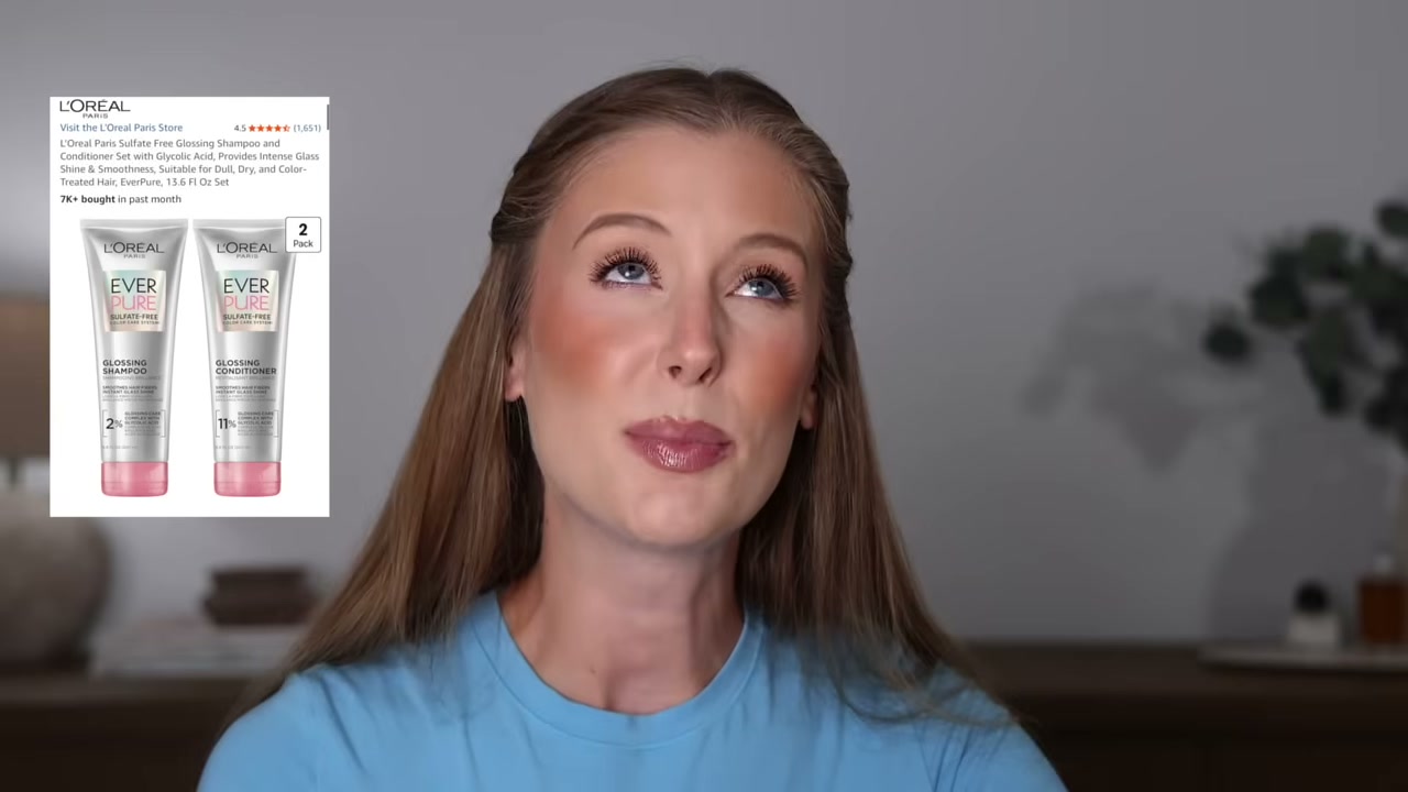 @abbeyyung reviewing L'Oreal Paris Everpure Glossing Shampoo at 26:05 in a YouTube Shorts video
