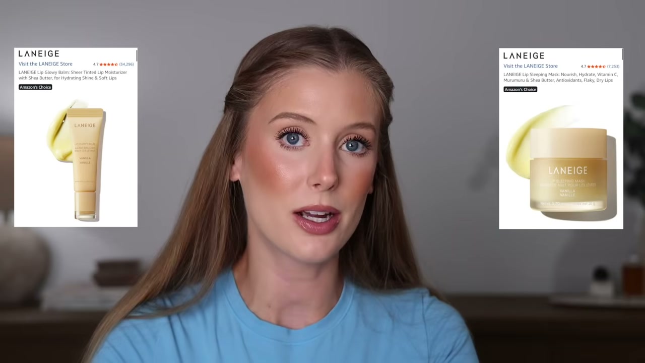@abbeyyung reviewing Laneige Lip Glowy Balm at 09:55 in a YouTube Shorts video
