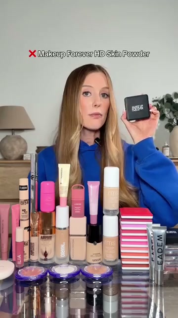 @abbeyyung reviewing MAKE UP FOR EVER HD Skin Setting Powder at 00:55 in a YouTube Shorts video