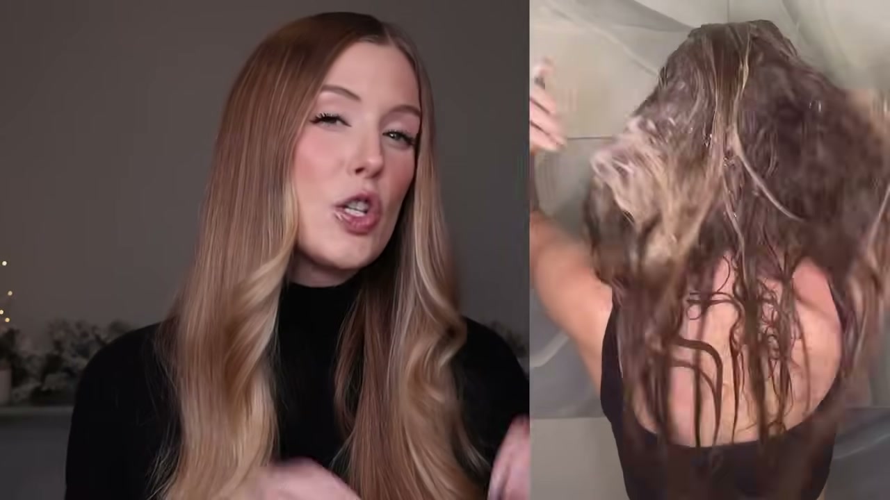 @abbeyyung reviewing Not Your Mother's Tough Love Bonding Shampoo at 08:18 in a YouTube Shorts video