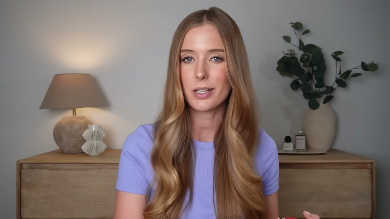 @abbeyyung reviewing OGX Bond Protein Repair Pre-Shampoo Repair & Protect Treatment at 19:00 in a YouTube Shorts video