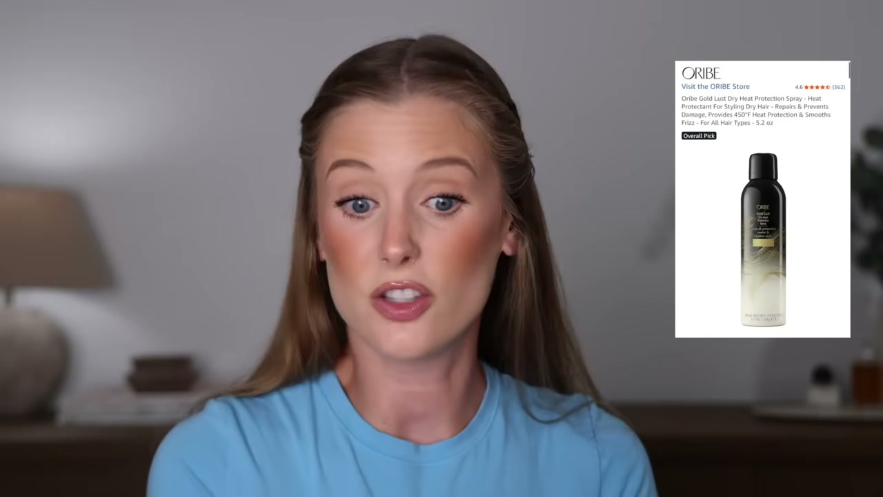 @abbeyyung reviewing Oribe Gold Lust Dry Heat Protectant at 31:11 in a YouTube Shorts video