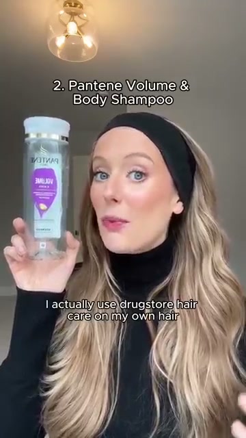 @abbeyyung reviewing Pantene Volume and Body Shampoo at 00:18 in a YouTube Shorts video