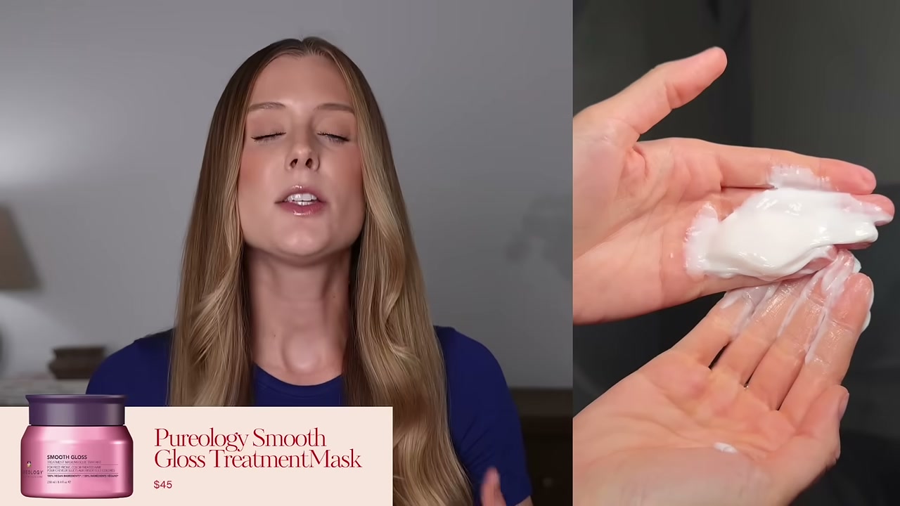@abbeyyung reviewing Pureology Smooth Gloss Shampoo at 22:21 in a YouTube Shorts video