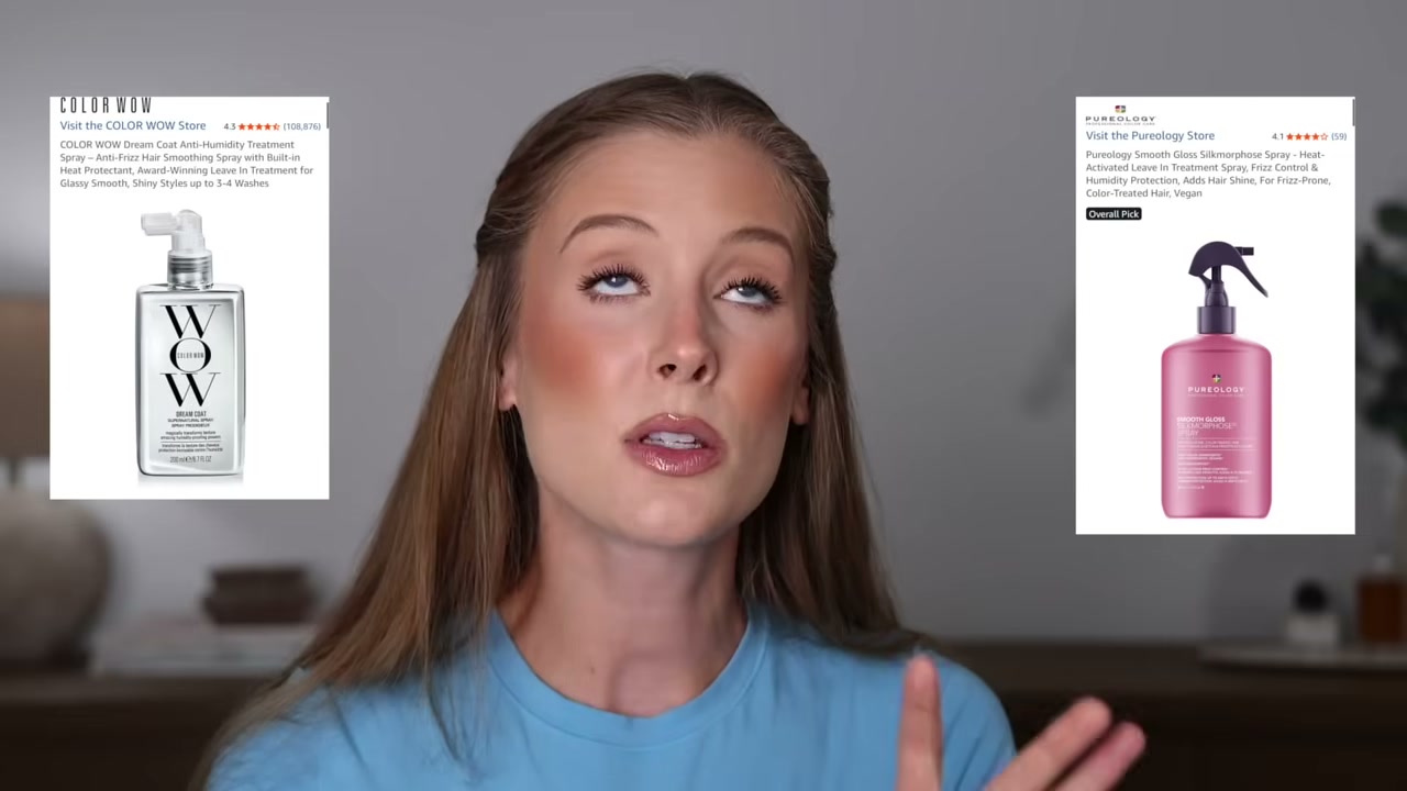 @abbeyyung reviewing Pureology Smooth Gloss Silk Murtos Spray at 28:47 in a YouTube Shorts video