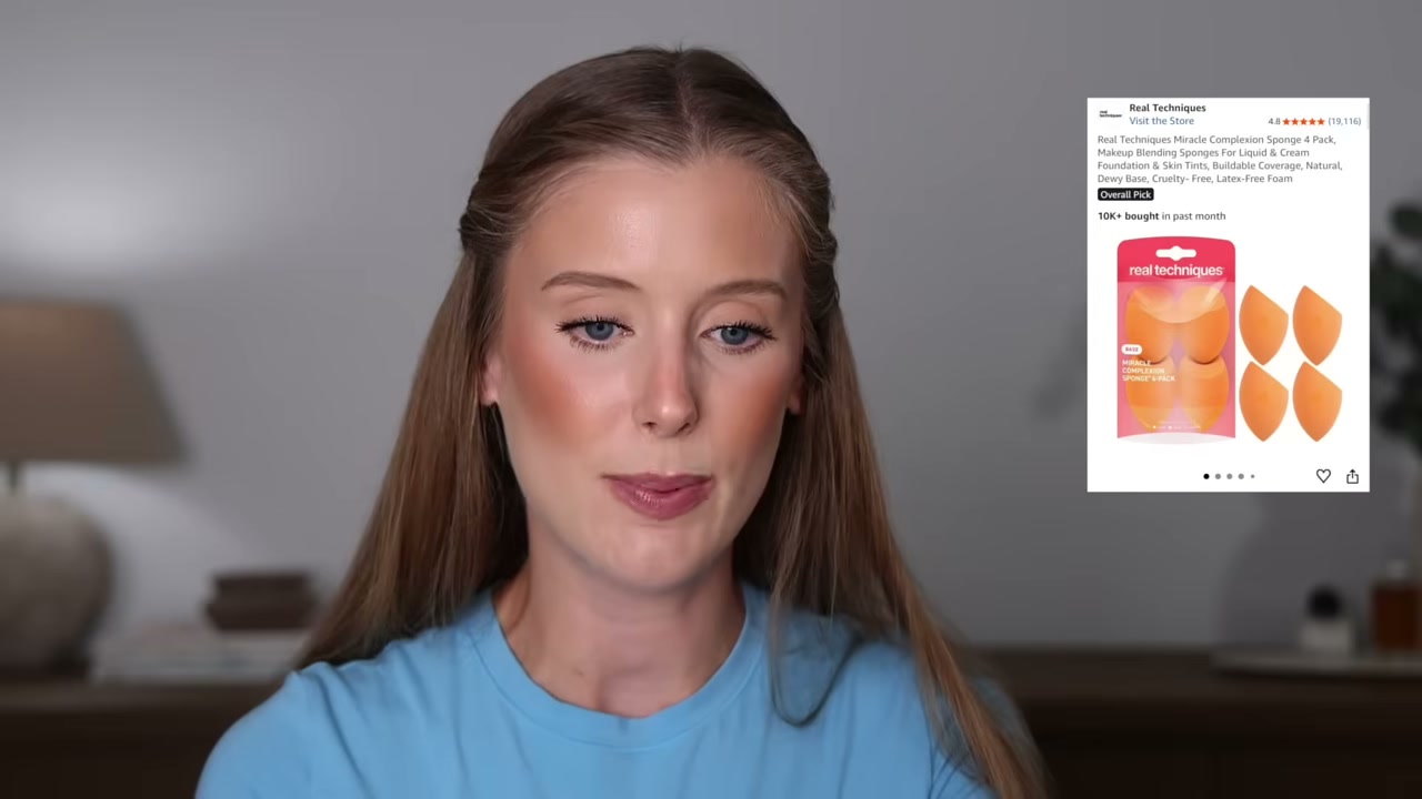 @abbeyyung reviewing Real Techniques Miracle Complexion Sponge at 22:50 in a YouTube Shorts video