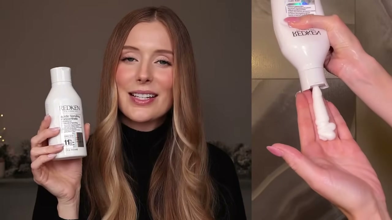 @abbeyyung reviewing Redken Acidic Bonding Concentrate Conditioner at 22:10 in a YouTube Shorts video