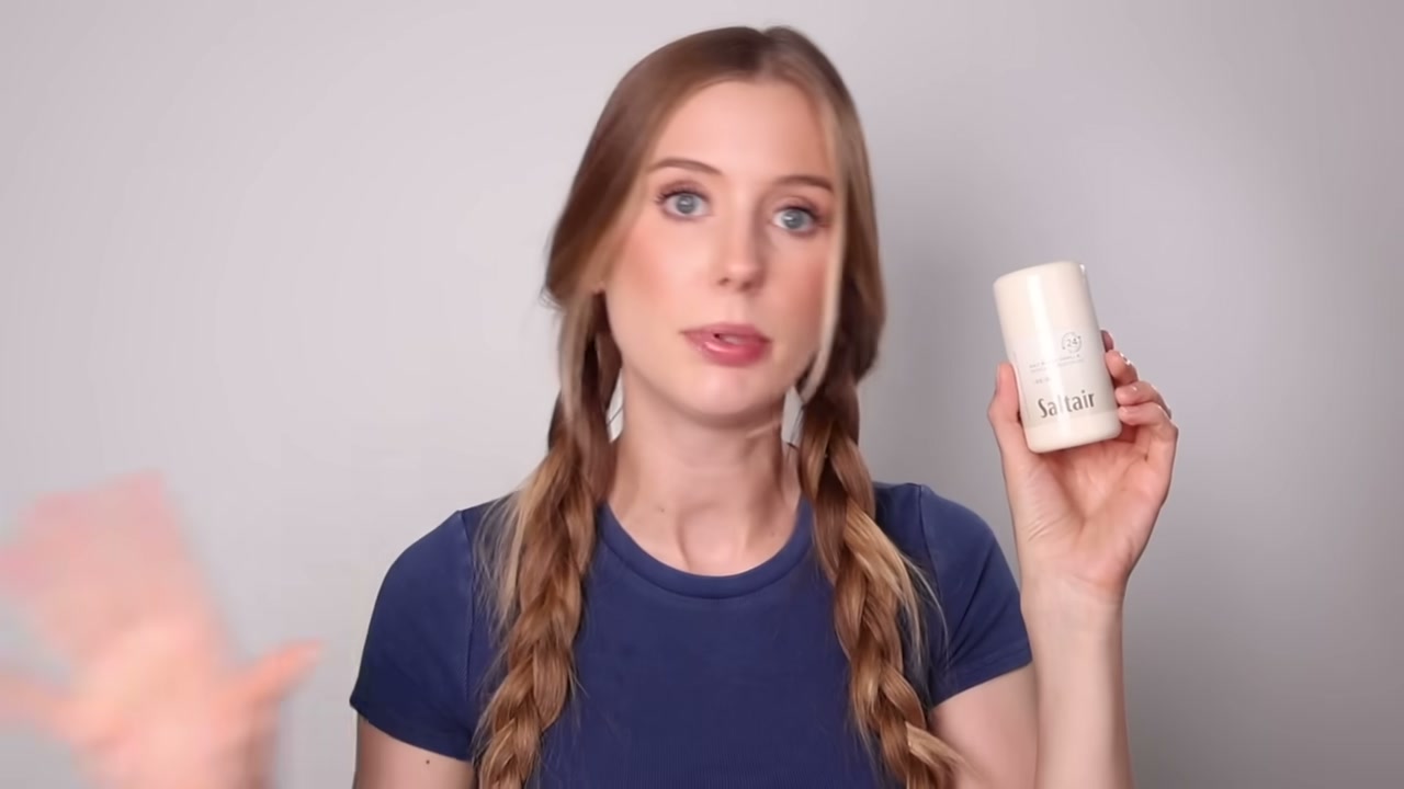 @abbeyyung reviewing Saltair Skincare Deodorant at 17:55 in a YouTube Shorts video