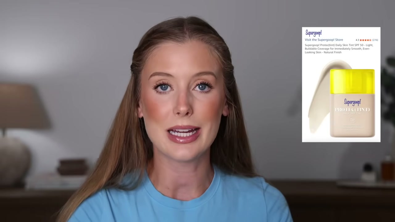 @abbeyyung reviewing Supergoop! Protect Daily Skin Tint Sunscreen at 08:48 in a YouTube Shorts video