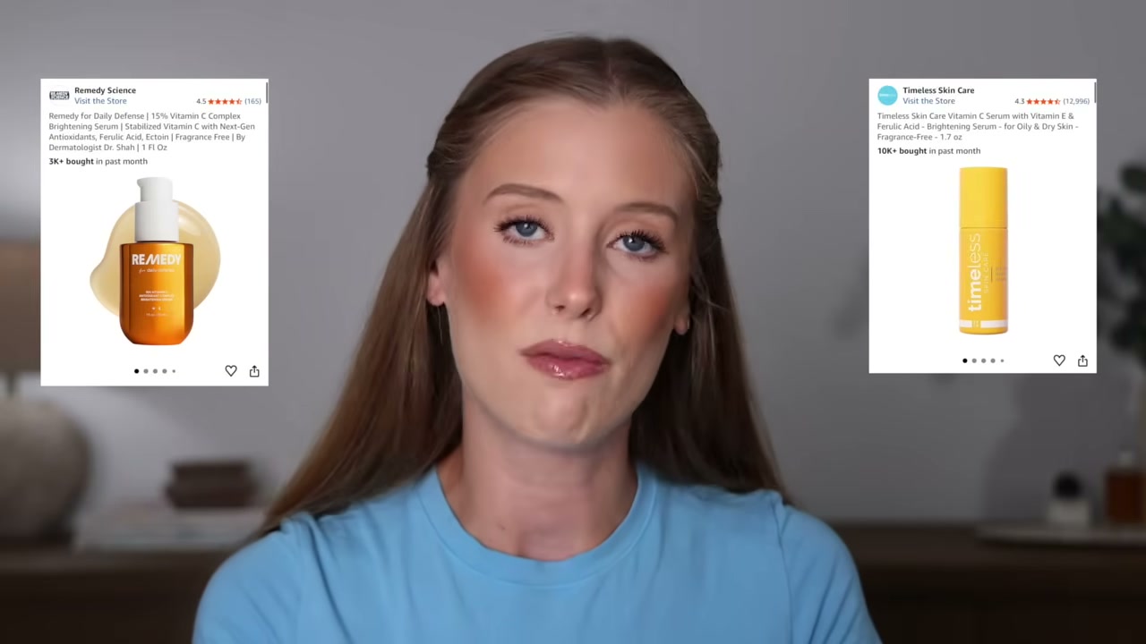 @abbeyyung reviewing Timeless Skin Care Vitamin C Serum at 03:52 in a YouTube Shorts video