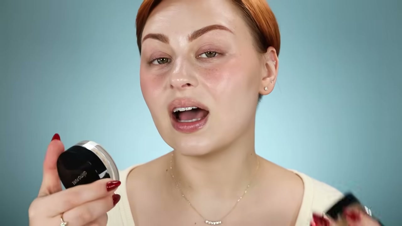 @alexandraanele reviewing Alima Pure Satin Matte Foundation at 27:16 in a YouTube Shorts video