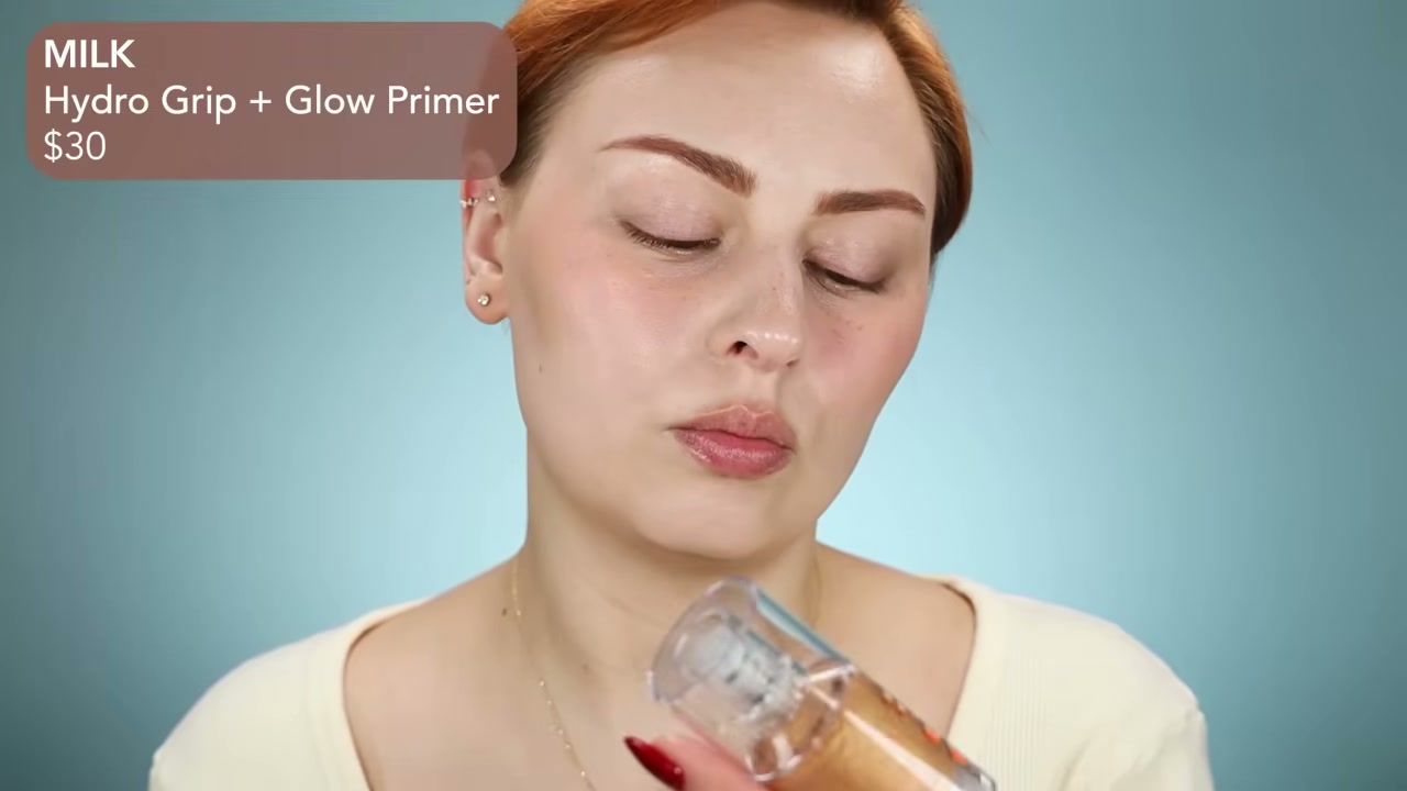 @alexandraanele reviewing Milk Makeup Hydro Grip Glow Primer at 31:43 in a YouTube Shorts video