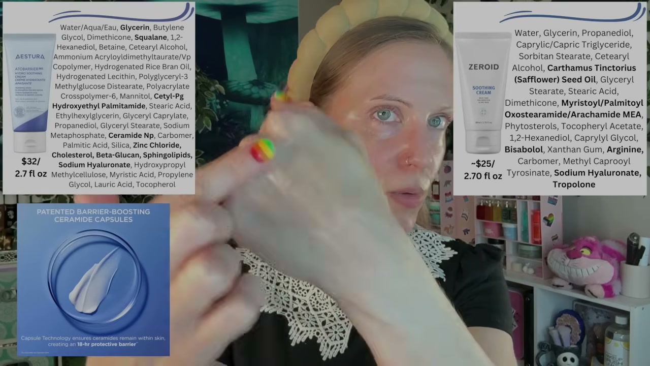 @aliceintherabbithole reviewing AESTURA Hydro Soothing Cream at 09:24 in a YouTube Shorts video