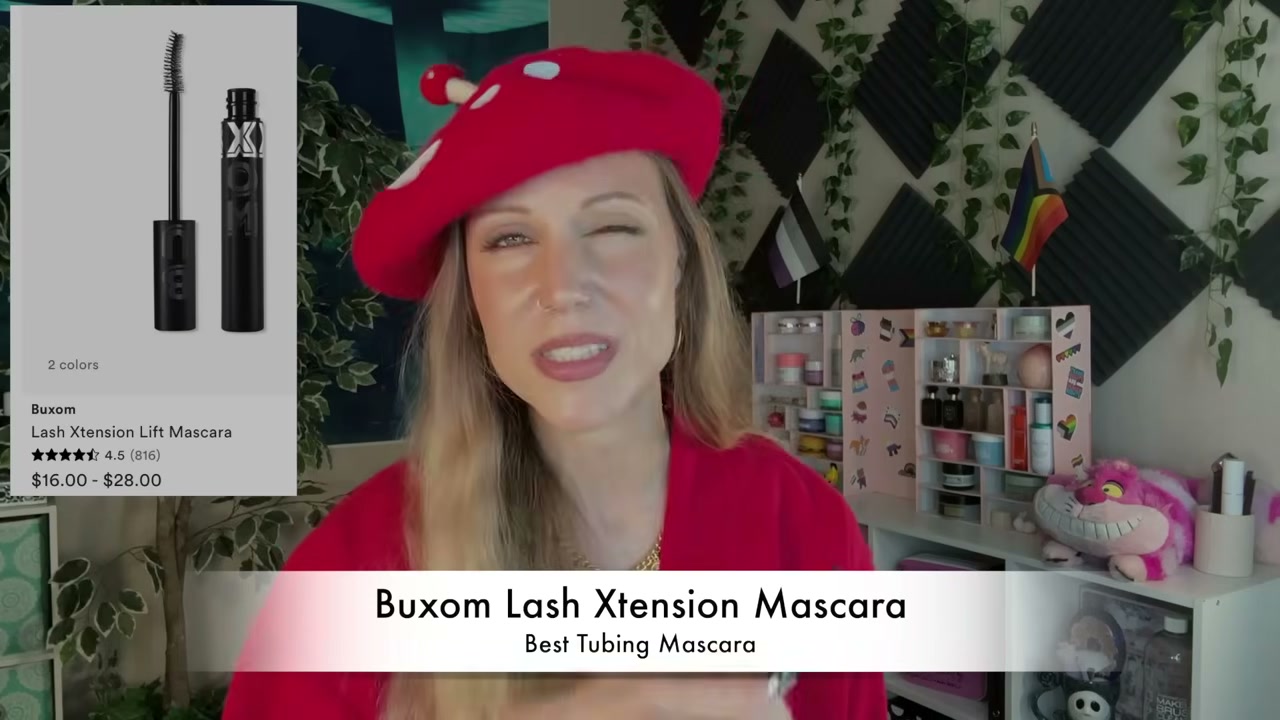 @aliceintherabbithole reviewing Buxom Lash Extension Lift Mascara at 24:15 in a YouTube Shorts video