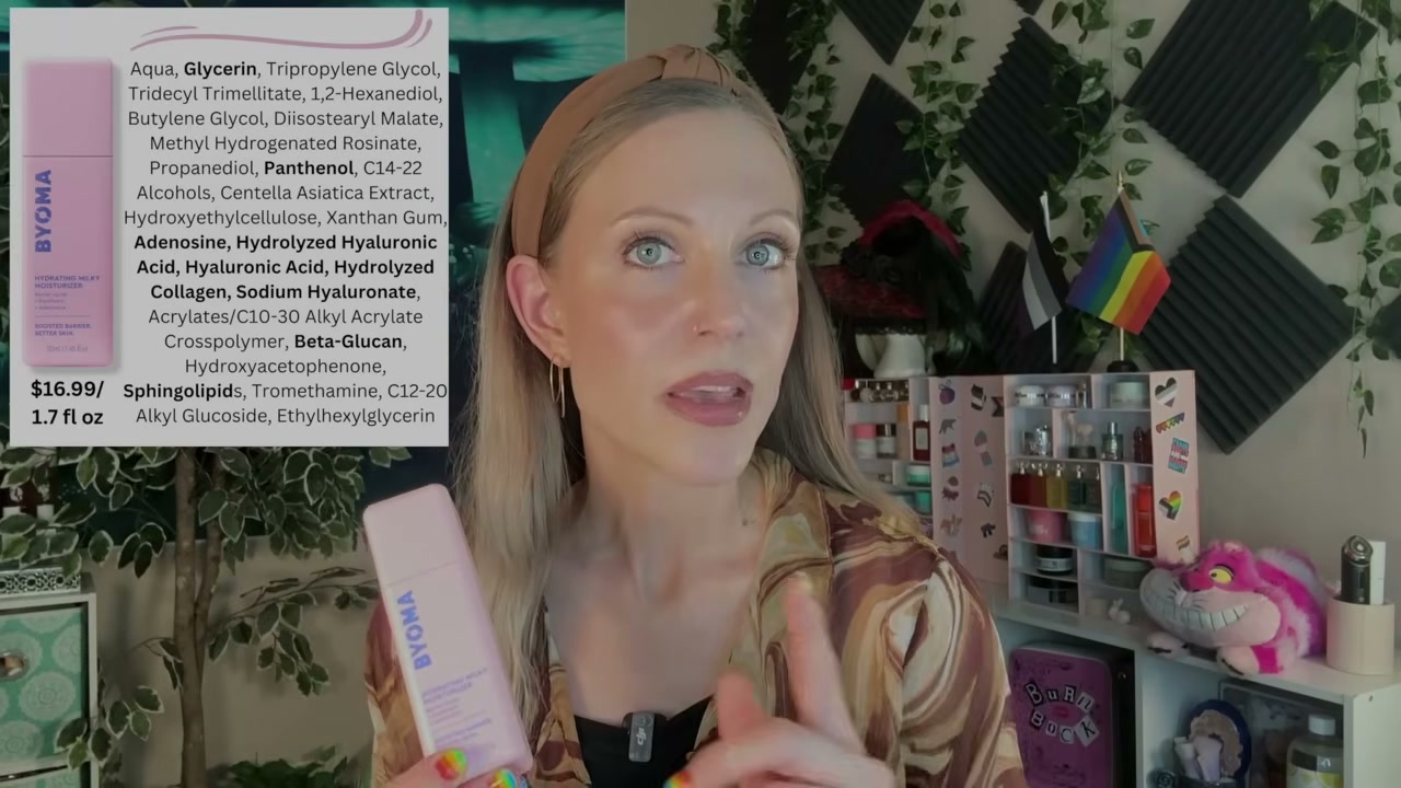 @aliceintherabbithole reviewing BYOMA Hydrating Milky Moisturizer at 20:17 in a YouTube Shorts video