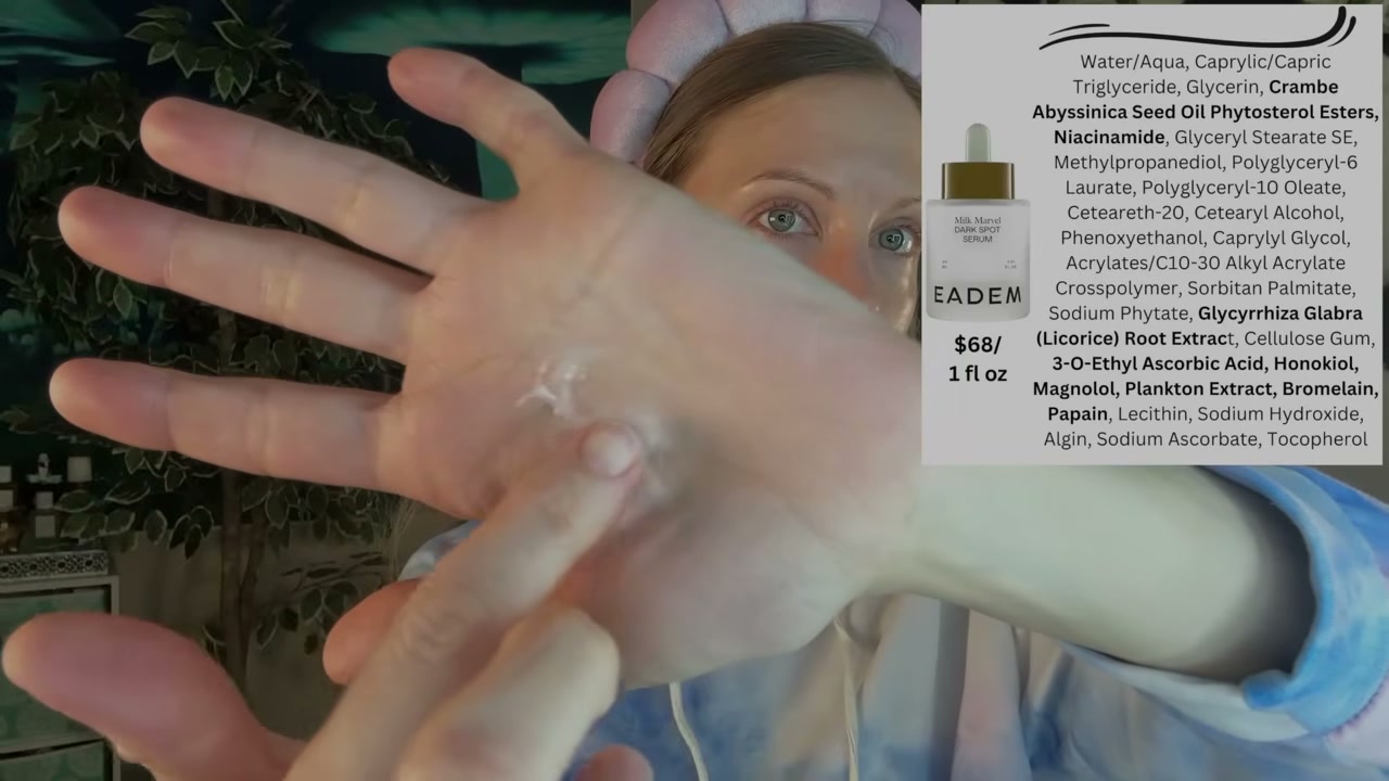 @aliceintherabbithole reviewing EADEM Milk Marvel Dark Spot Serum at 18:52 in a YouTube Shorts video