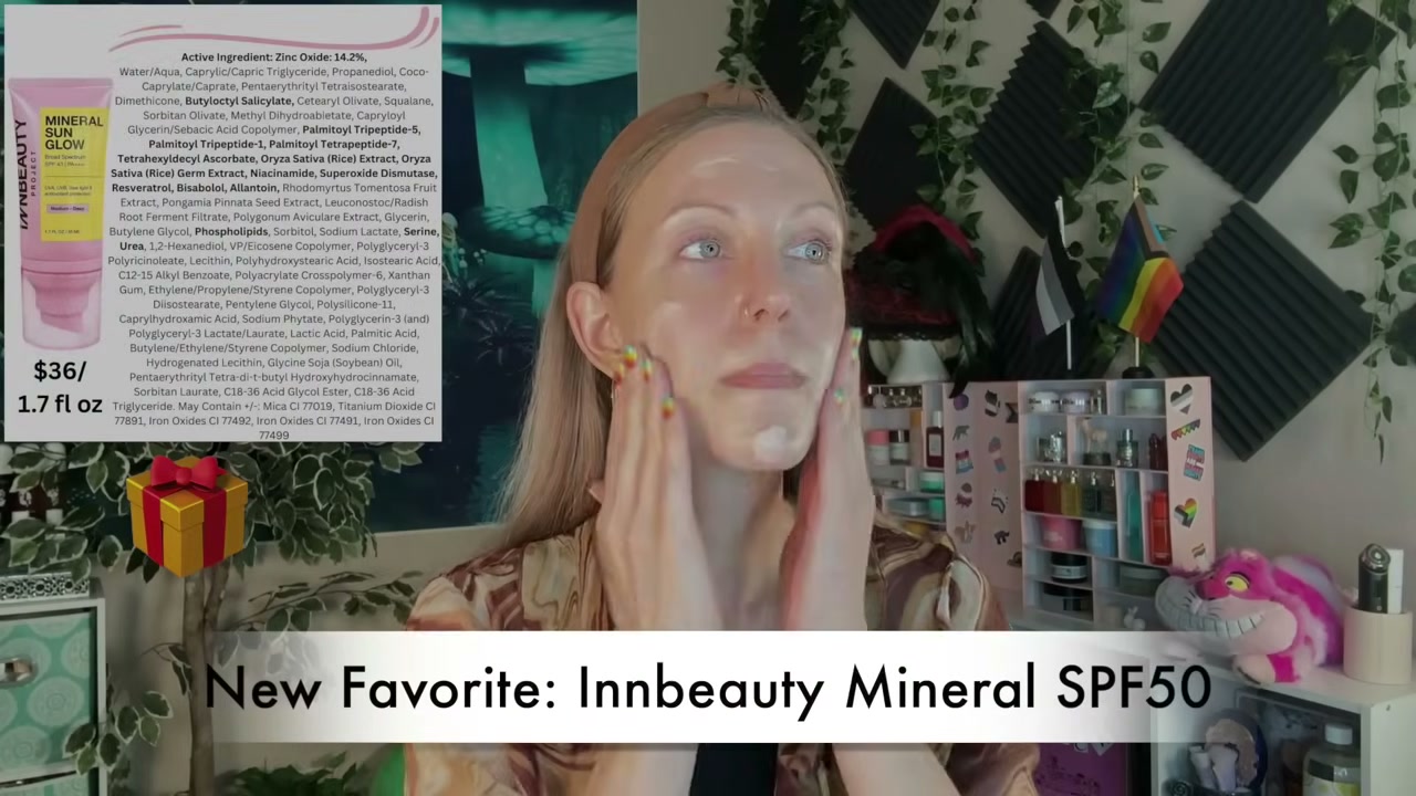 @aliceintherabbithole reviewing Innbeauty Mineral Sun Glow SPF43 at 25:06 in a YouTube Shorts video