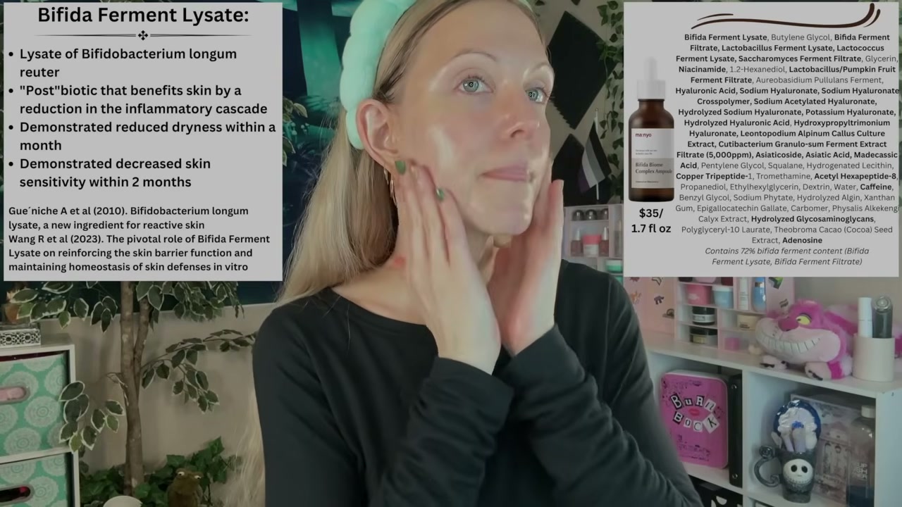 @aliceintherabbithole reviewing ma:nyo Bifida Biome Complex Ampoule at 17:33 in a YouTube Shorts video