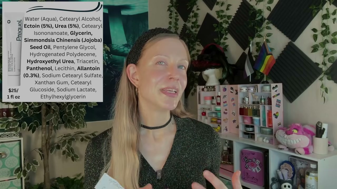 @aliceintherabbithole reviewing Prequel Reactive Skin Solutions 5% Ectoin Cream at 11:25 in a YouTube Shorts video