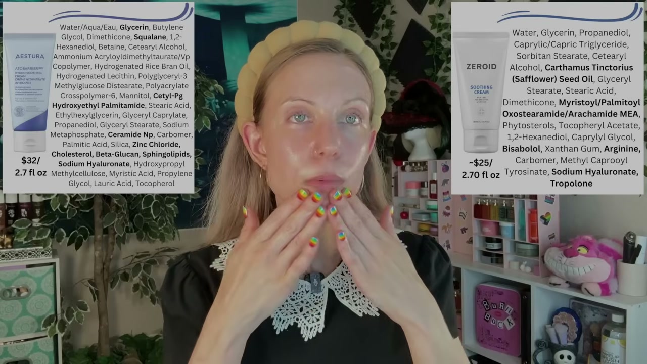 @aliceintherabbithole reviewing Zeroid Soothing Cream at 10:25 in a YouTube Shorts video