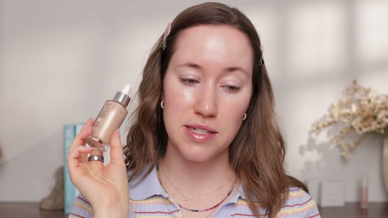 @allieglines reviewing L'Oreal Paris True Match Nude Hyaluronic Tinted Serum Foundation at 07:58 in a YouTube Shorts video