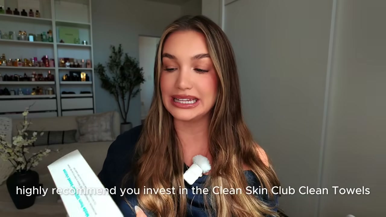 @allisonhoeller reviewing Clean Skin Club Clean Towels at 05:13 in a YouTube Shorts video