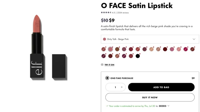 @andreamatillano reviewing e.l.f. Cosmetics O Face Satin Lipstick at 31:49 in a YouTube Shorts video