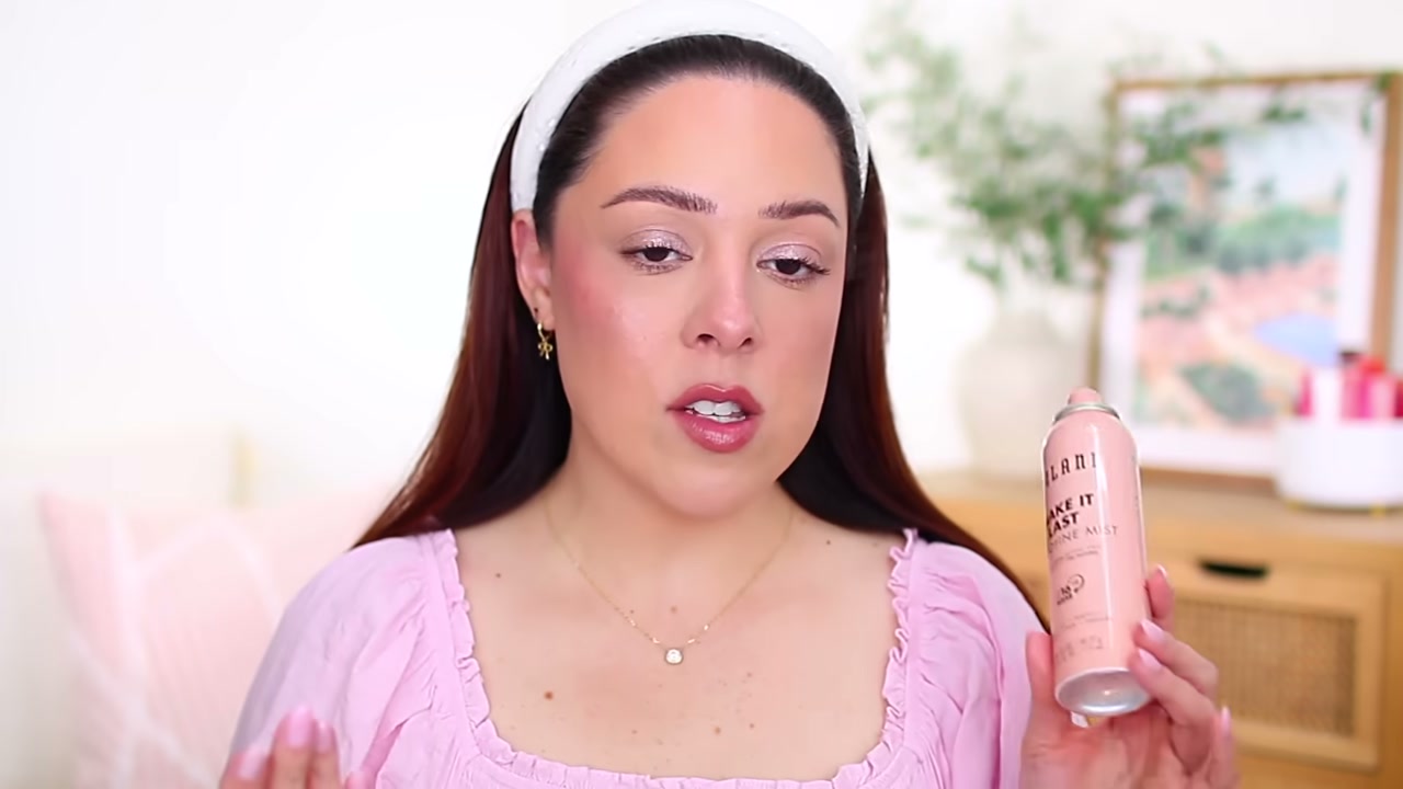 @andreamatillano reviewing Milani Make It Last Microfine Mist Setting Spray at 34:30 in a YouTube Shorts video
