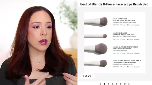 @andreamatillano reviewing Morphe Best of Blends 8-Piece Face & Eye Brush Set at 34:41 in a YouTube Shorts video