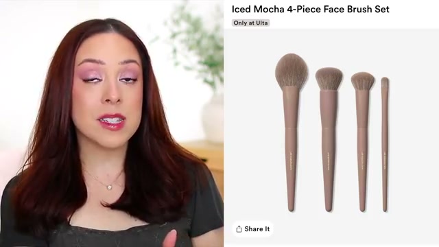 @andreamatillano reviewing Morphe Iced Mocha 3-Piece Face Brush Set at 32:40 in a YouTube Shorts video