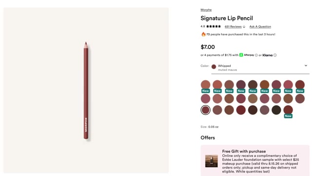 @andreamatillano reviewing Morphe Signature Lip Pencil at 27:39 in a YouTube Shorts video