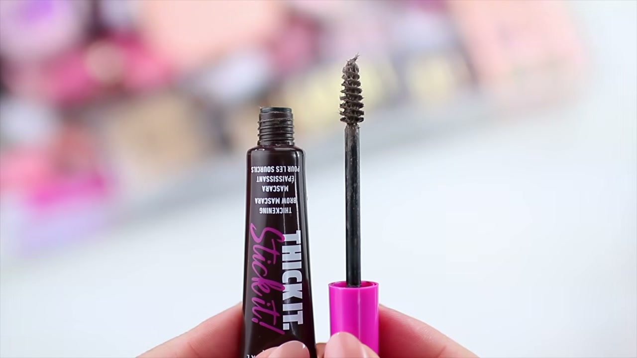 @andreamatillano reviewing NYX Thick It Stick It Brow Gel Mascara at 53:50 in a YouTube Shorts video