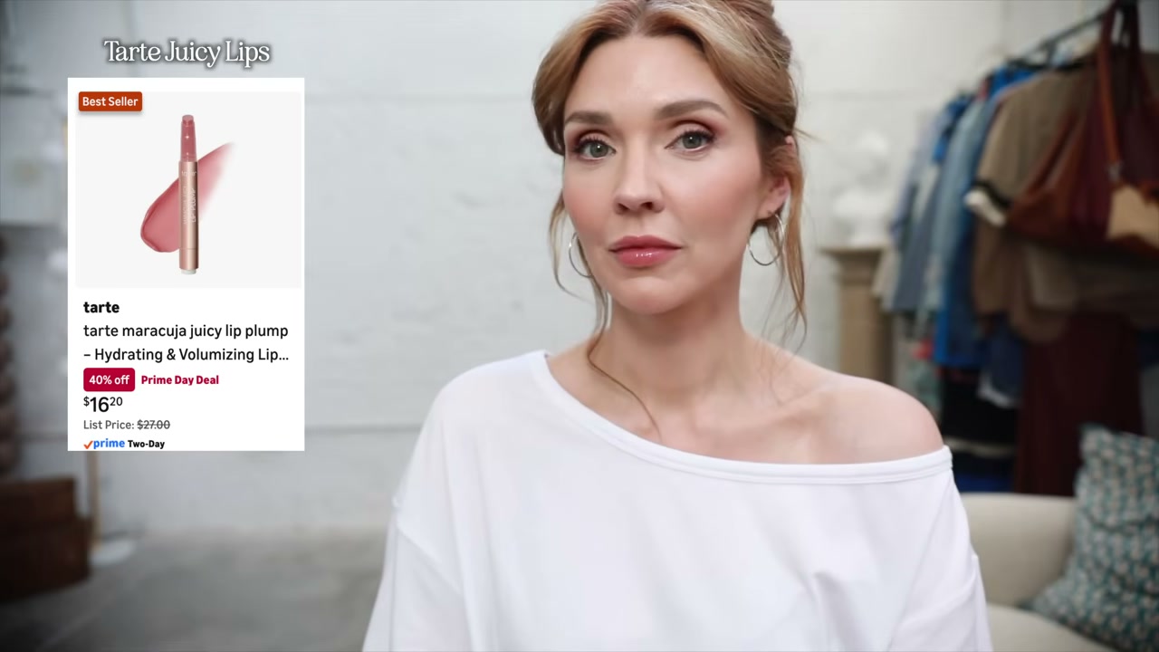 @angela.braniff reviewing tarte Juicy Lip Plump at 15:31 in a YouTube Shorts video