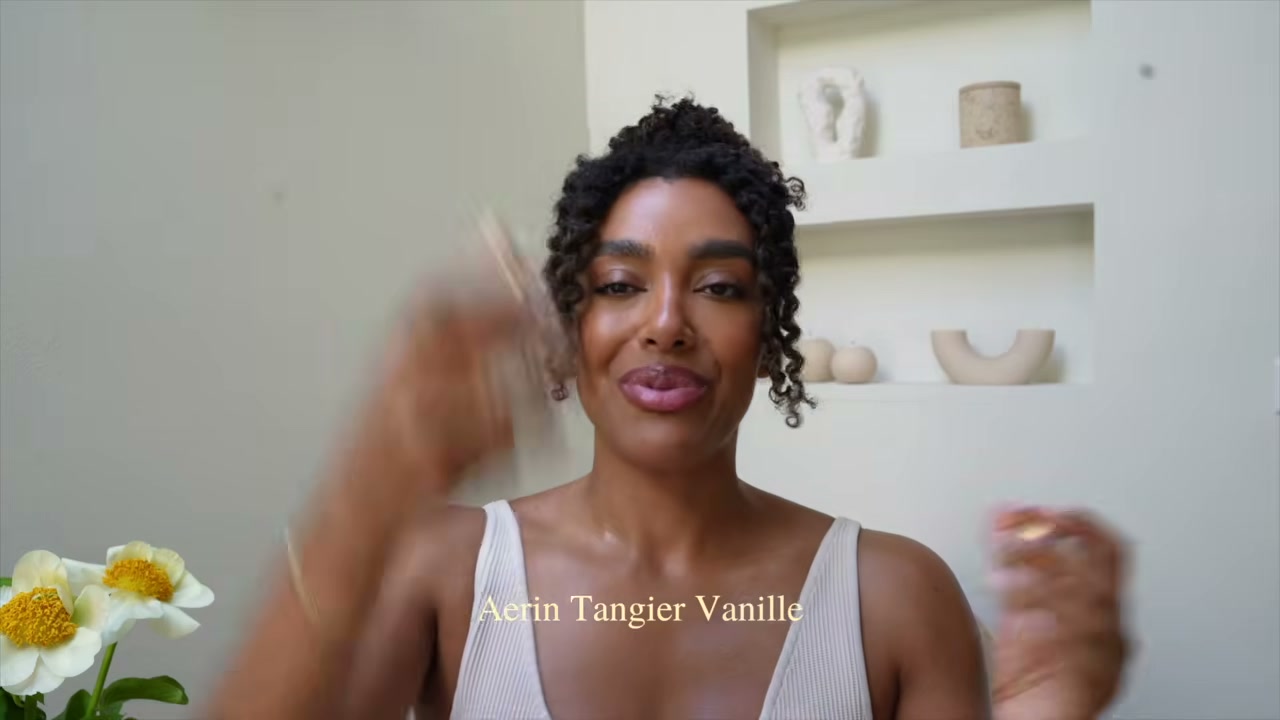 @angela.onuoha reviewing Aerin Tangier Vanille at 17:17 in a YouTube Shorts video