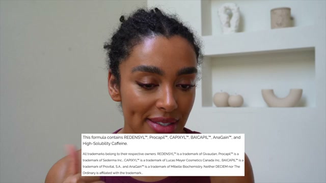 @angela.onuoha reviewing The Ordinary Multi-Peptide Serum for Hair Density at 13:15 in a YouTube Shorts video