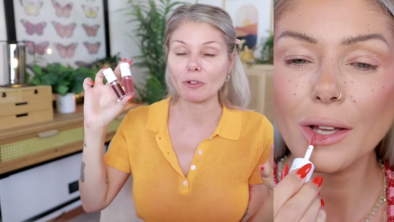 @angelicanyqvist reviewing NOONI Korean Lip Oil at 00:44 in a YouTube Shorts video