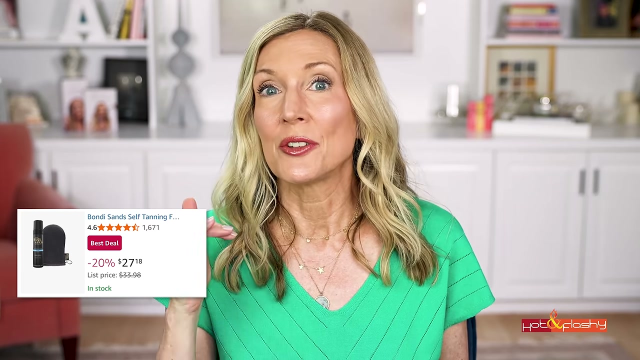 @angiehotandflashy reviewing Bondi Sands Self Tanner Foam at 08:17 in a YouTube Shorts video