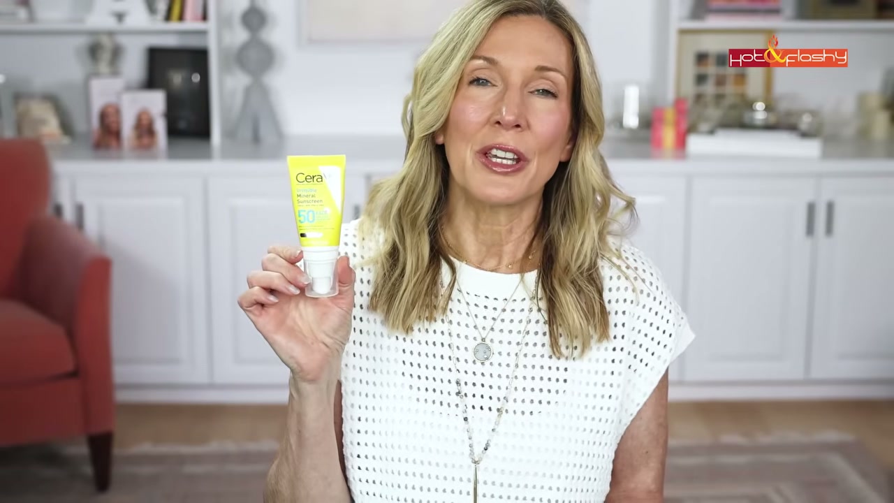 @angiehotandflashy reviewing CeraVe Invisible Mineral Sunscreen SPF 50 at 19:05 in a YouTube Shorts video